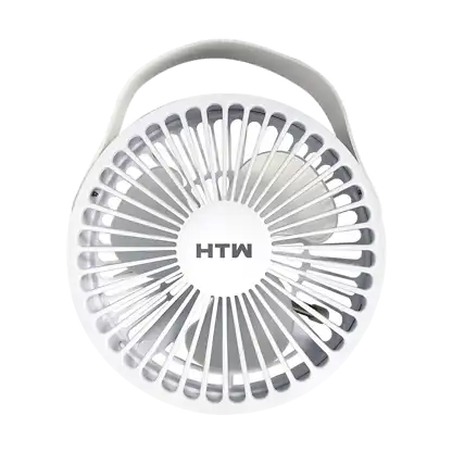 Mini ventilateur - HTW HTW-VMI-05TP, 5 W, 1 Velocidad, Caudal de aire de 19 m³/min, Portátil. Blanc