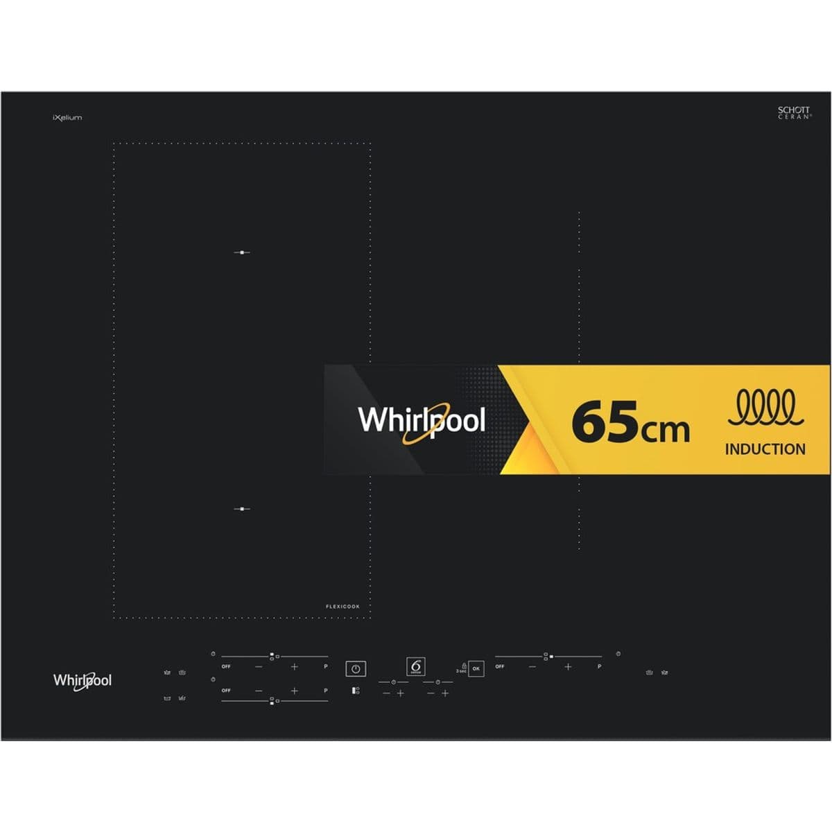 WHIRLPOOL Table induction 3 zones dont 1 FlexiCook WLB3965BFIXL