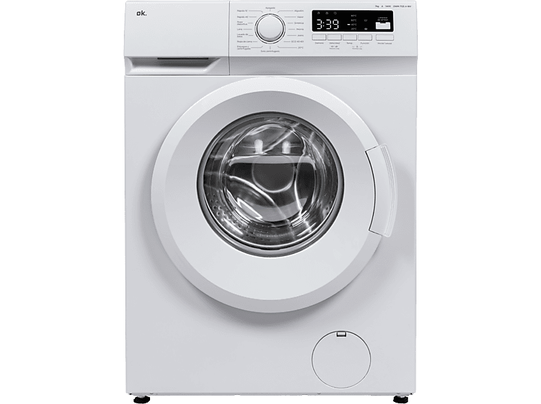Lave-linge hublot - ok. OWM 7123 A INV, 7 kg, 1400 rpm, 15 programmes, Moteur Inverter, Fonction vapor, Blanc