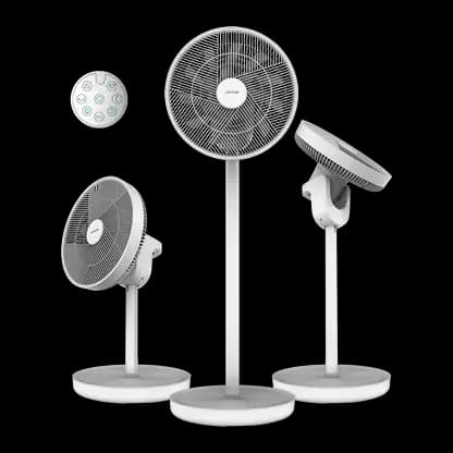 Ventilateur sur pied - Cecotec EnergySilence 2600 Sunflower Portable, Batería, 3en1, 22 W, 12 vitesses, Oscilación, Minuterie, Mando, Luz, Blanc