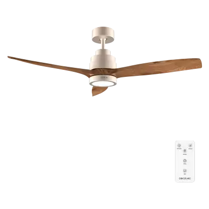 Ventilateur de plafond - Cecotec EnergySilence Aero 5295 GoldBlack, 35 W, Luz LED 18 W, Télécommande, 6 vitesses, Modo invierno/verano, Oro