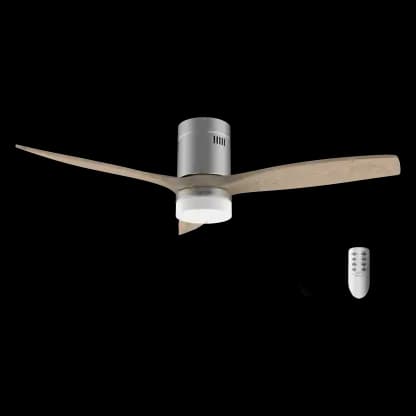 Ventilateur de plafond - Cecotec EnergySilence Aero 5600 Classic Acier, Motor DC 40 W, Luz LED 18 W, 6 vitesses, Mando, 3 aspas, Plateado