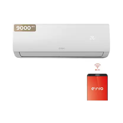 Climatiseur split 1x1 - EVVO EVVO Clima Wi-Fi 1x1 9000 BTU hasta 16 m2, 9000 fg/h, Fonction Inverter, Blanc
