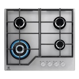 ELECTROLUX Table de cuisson gaz 4 foyers verre trempé silver - KGG64362S